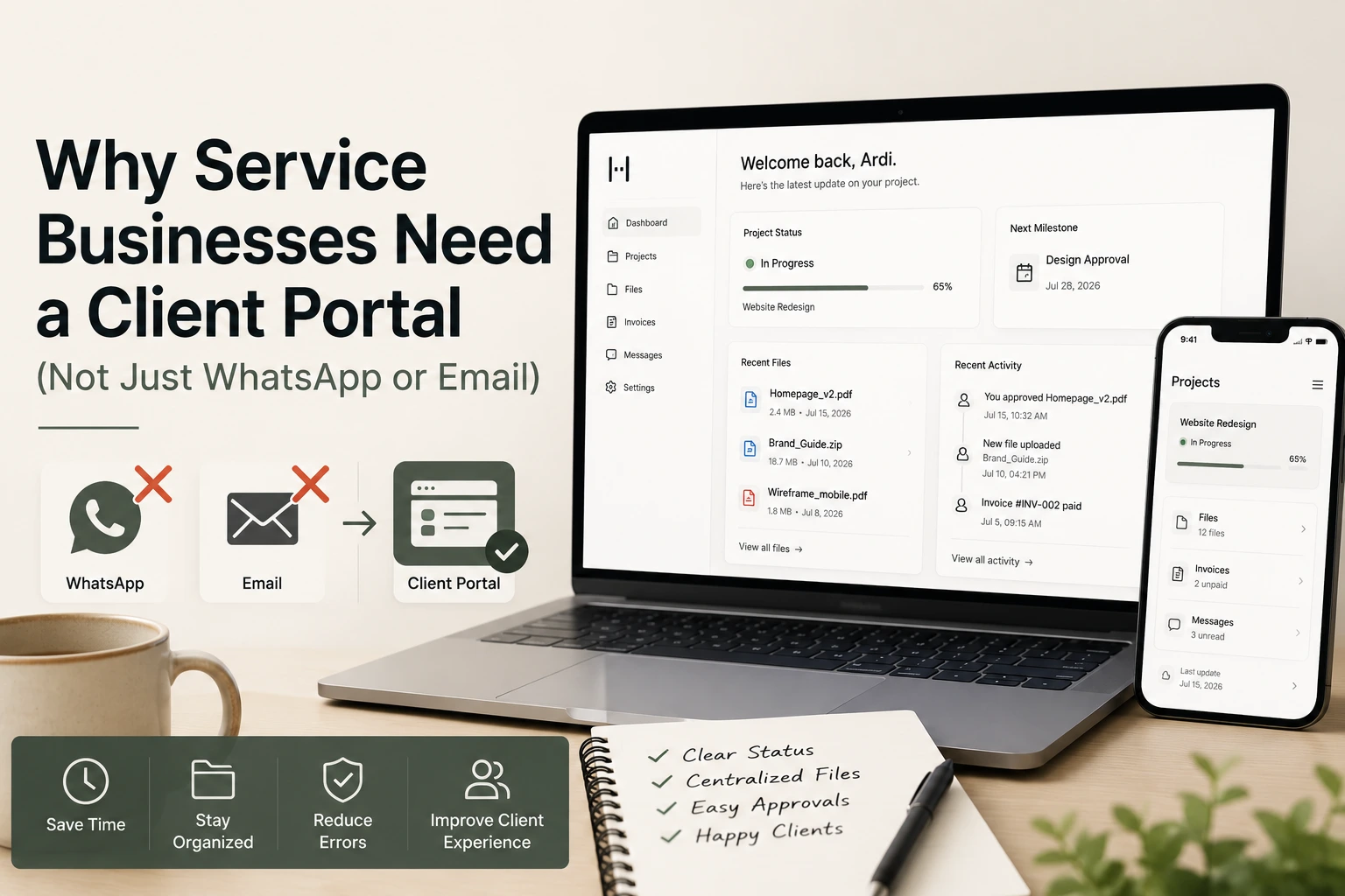 Article Cover: Why Service Businesses Need a Client Portal (Not Just WhatsApp or Email)